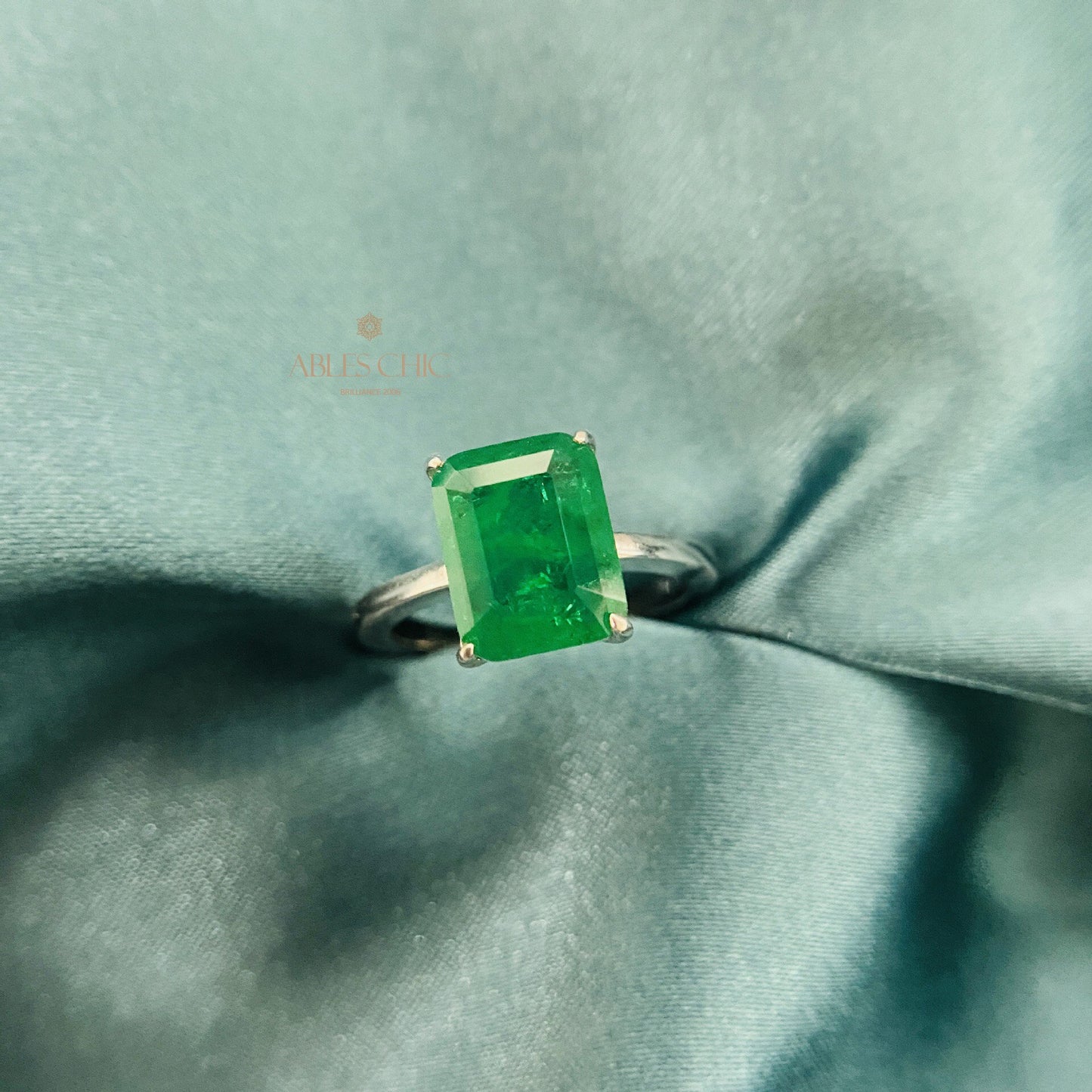 Bague de mariée émeraude R0881