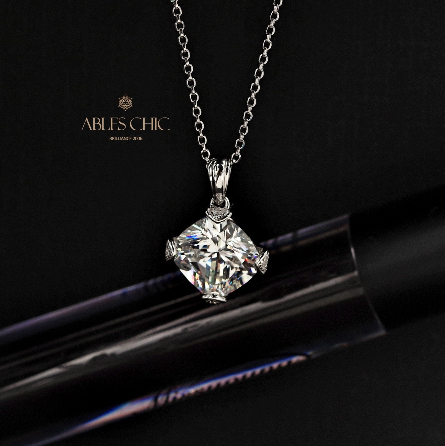 Pendentif tourmaline taille coussin B0441