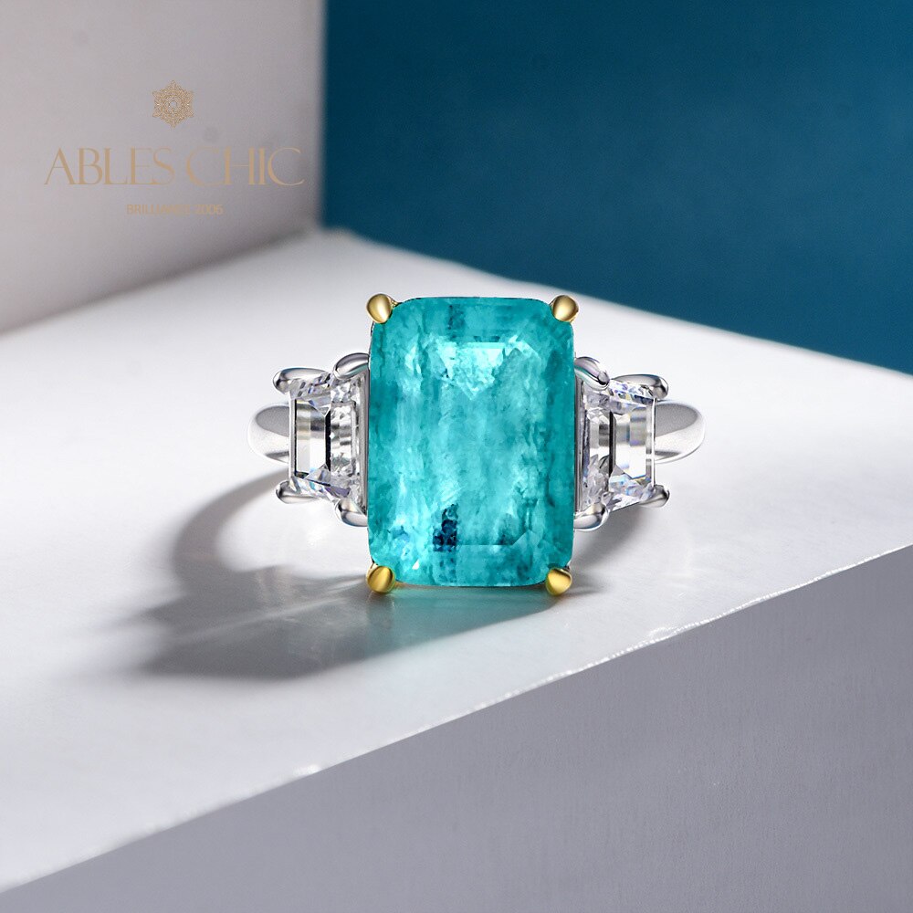 Bague de fiançailles Lab Emeraude Paraiba R0314