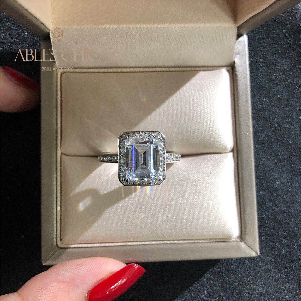 Bague de mariage émeraude de laboratoire R0303