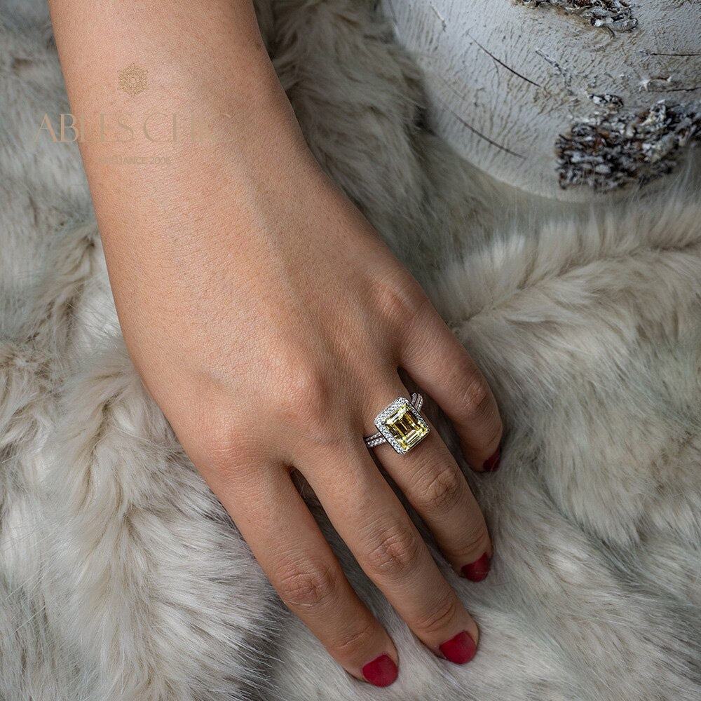 Bague de mariage émeraude de laboratoire R0303
