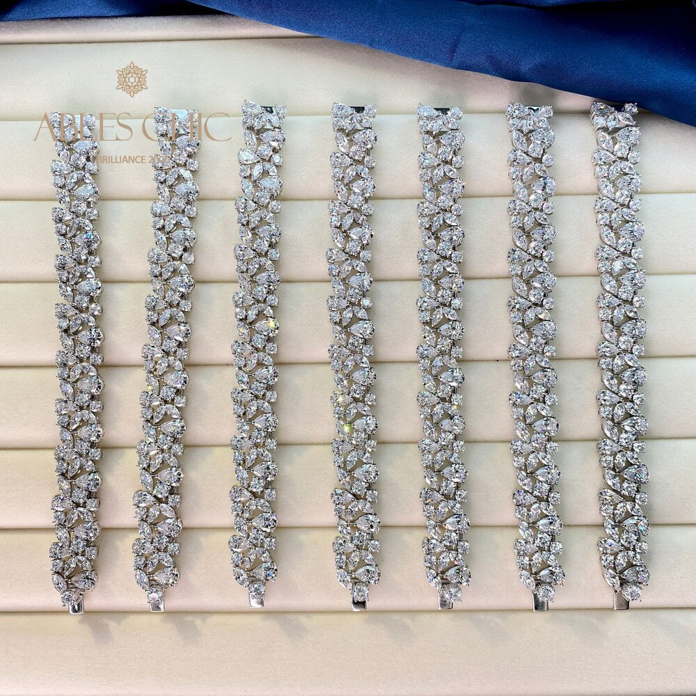 Bracelet de mariée floral glacé B0630