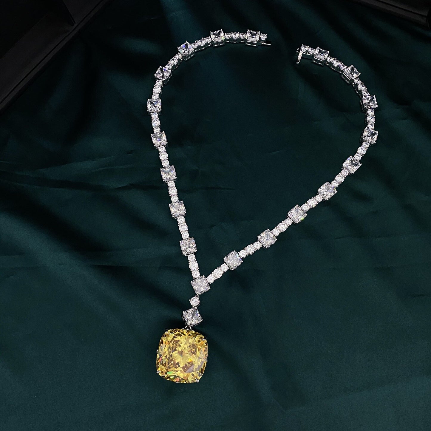Collier de mariage gigantesque citrine B0481