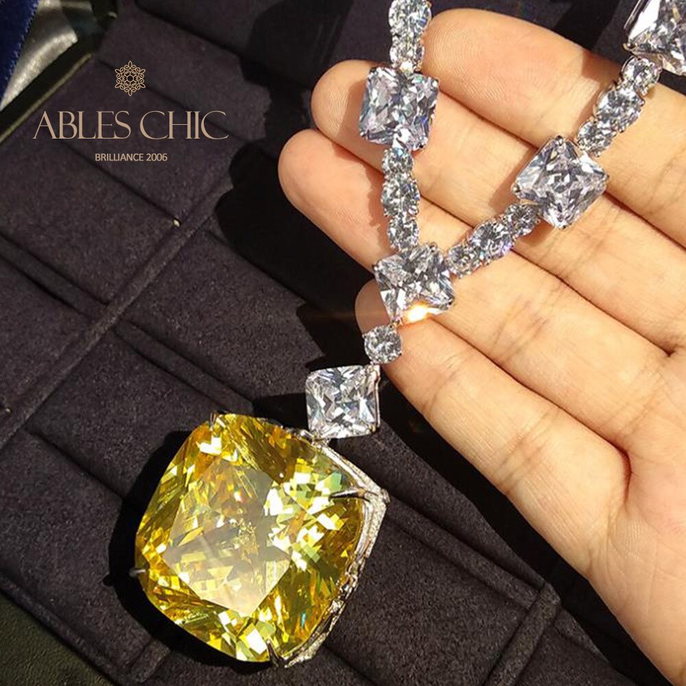 Collier de mariage gigantesque citrine B0481
