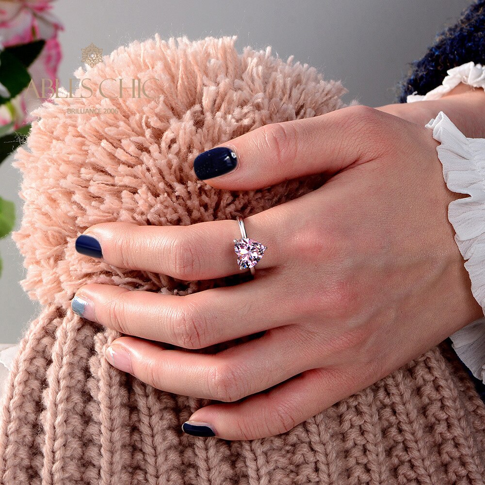 Bague de mariée solitaire coeur Kunzite R0308