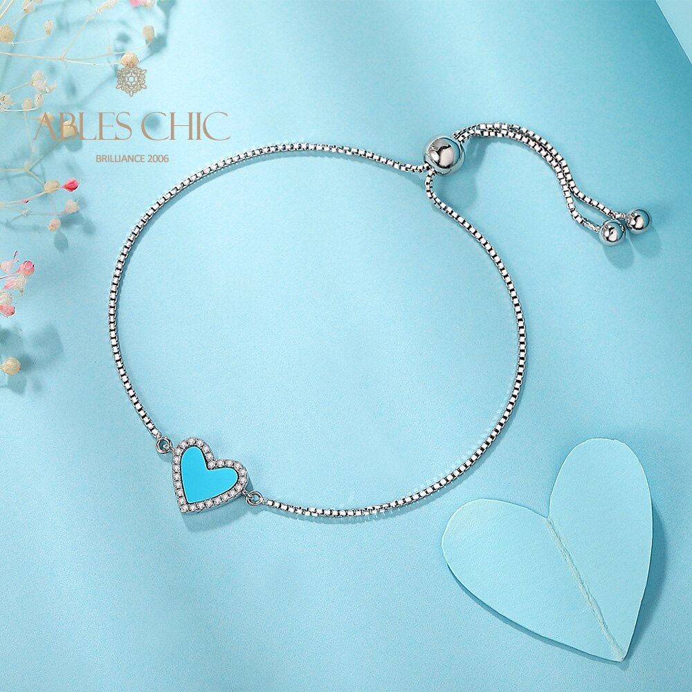 Bracelet Coeur Turquoise B0820