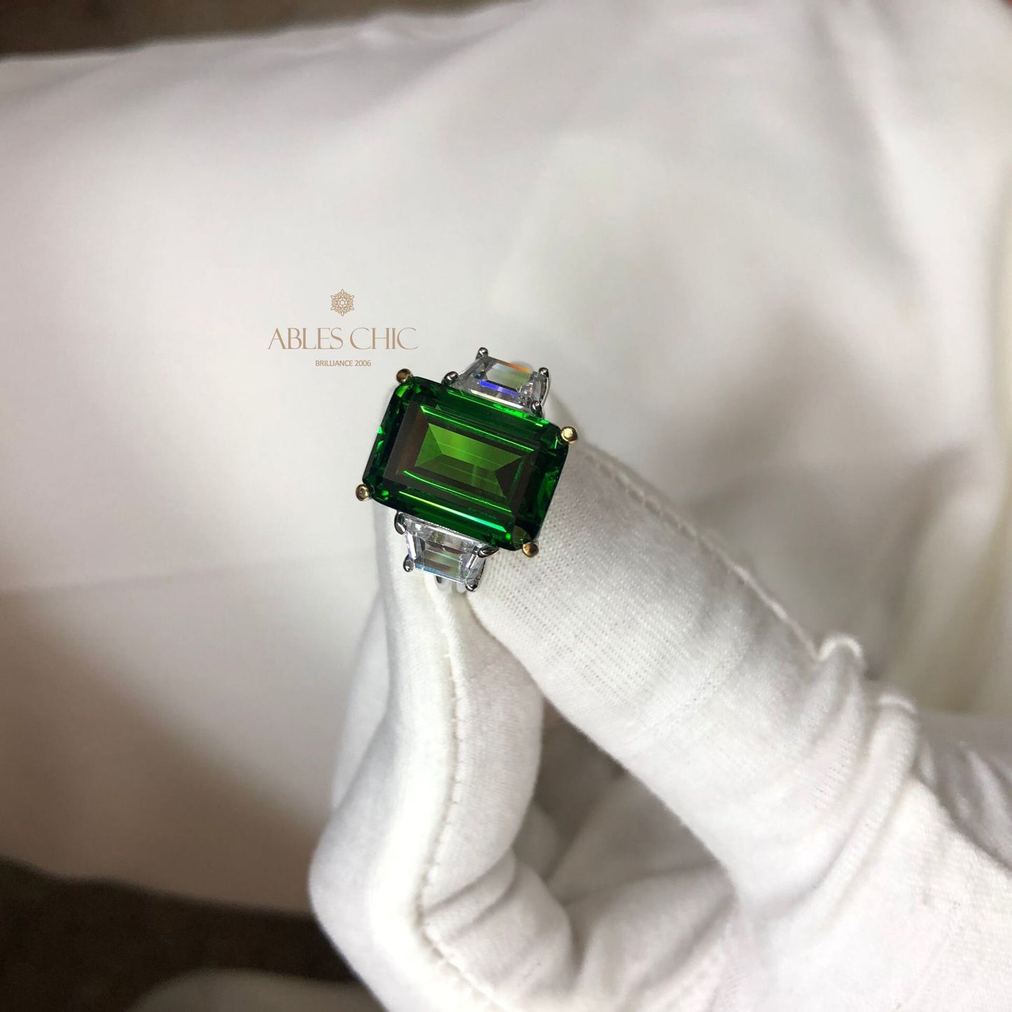 Bague de fiançailles Lab Emeraude Paraiba R0314