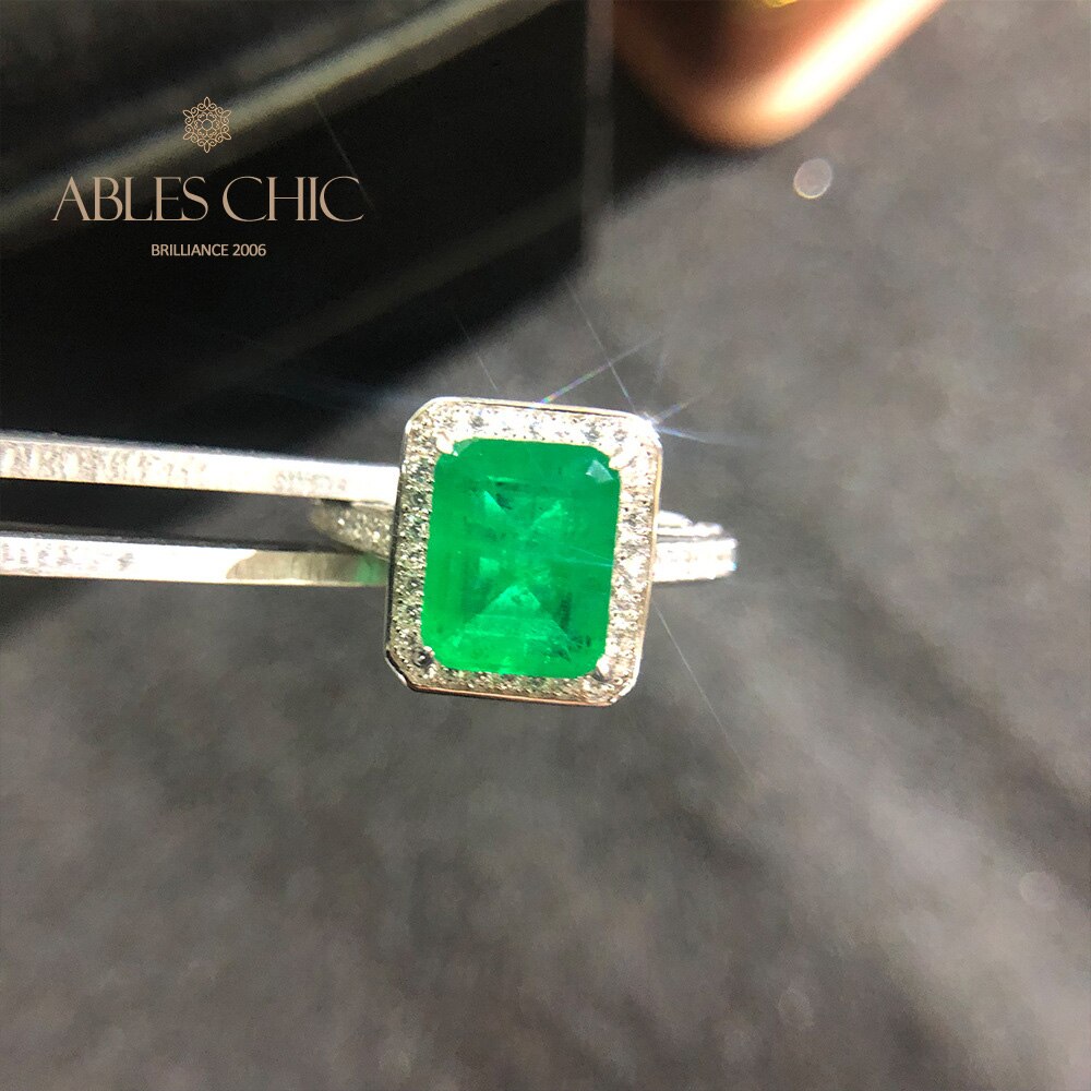 Bague de mariage émeraude de laboratoire R0303