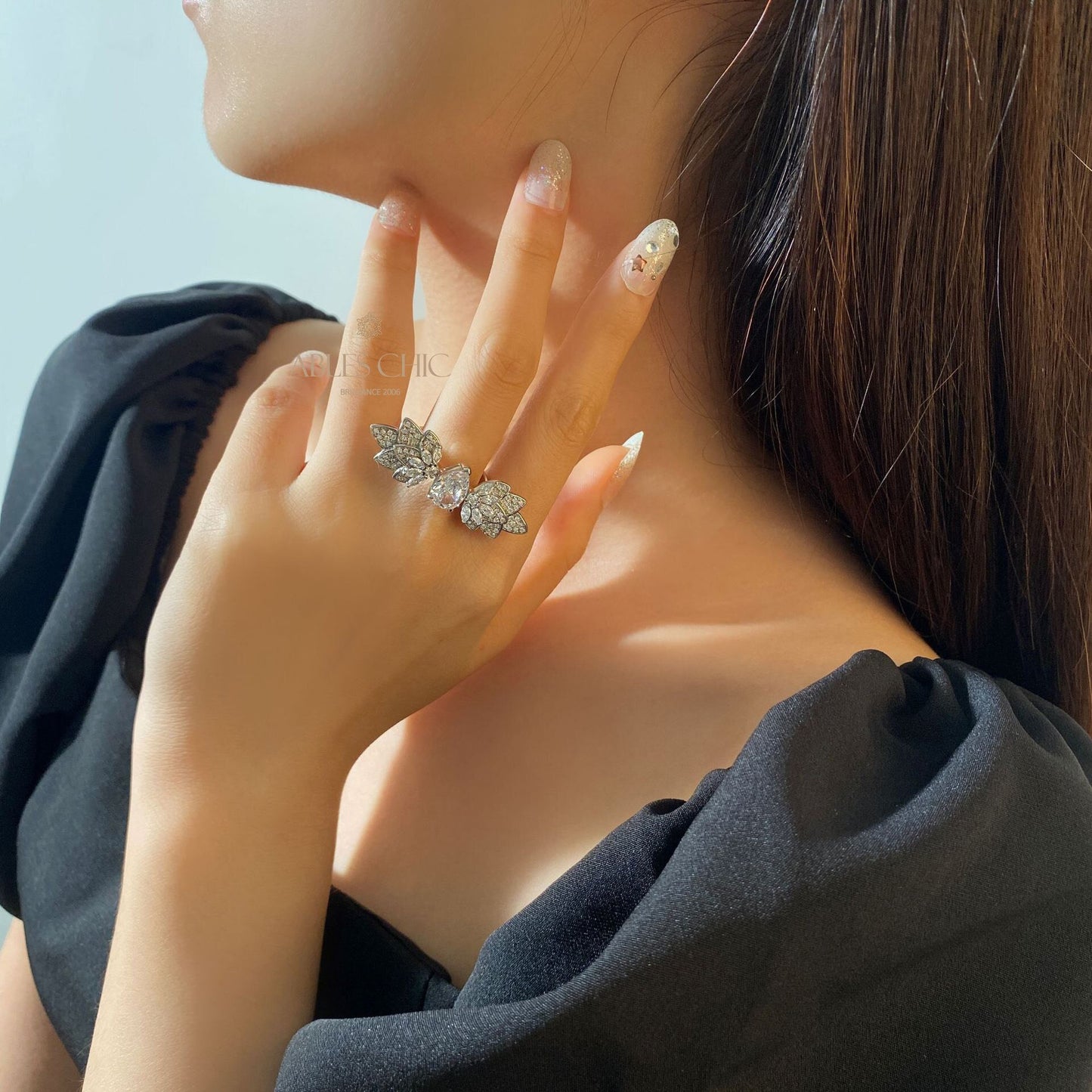 Bague Plume Ailes Florales R1526