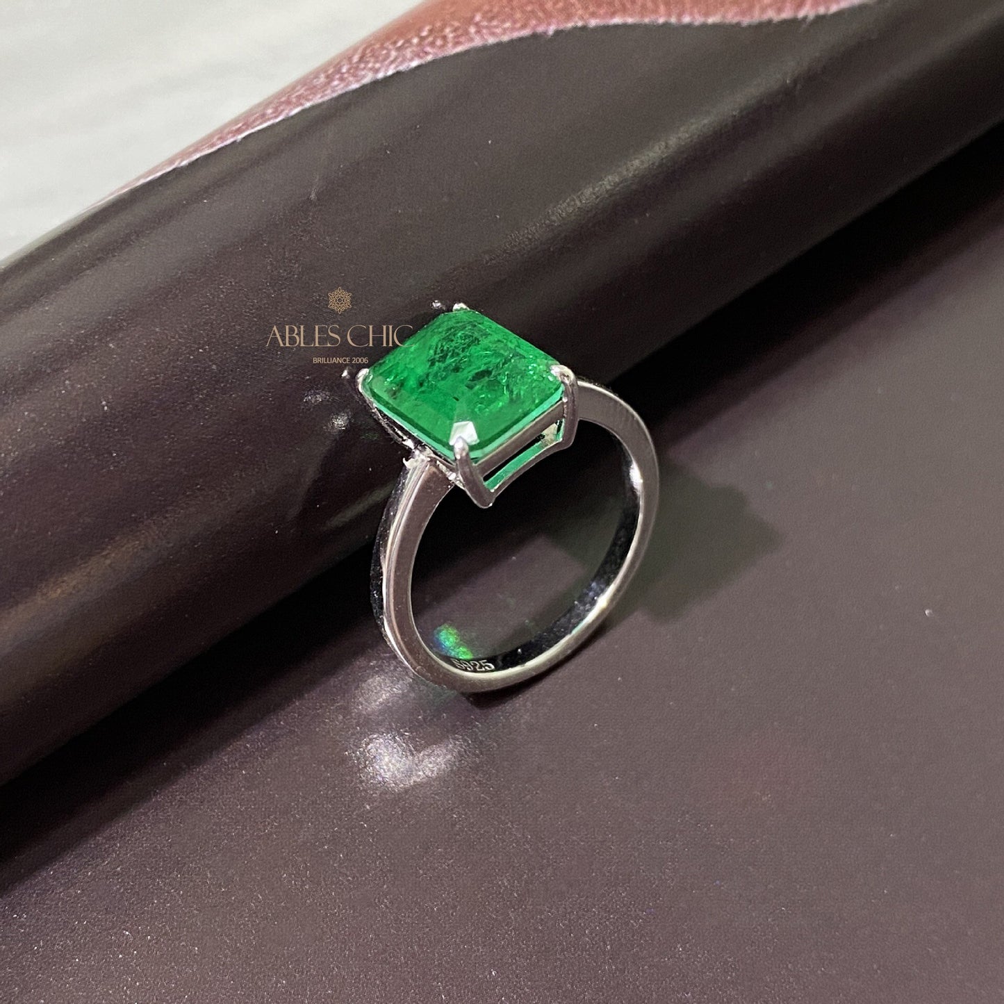 Bague de mariée émeraude R0881