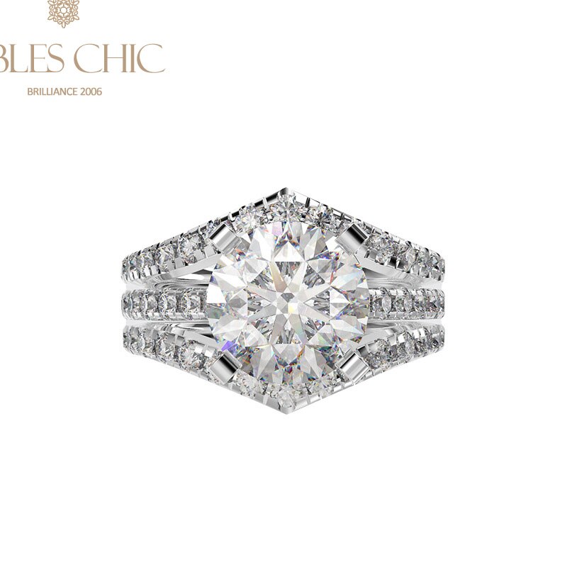 Ensemble d'anneaux empilables citrine R0317