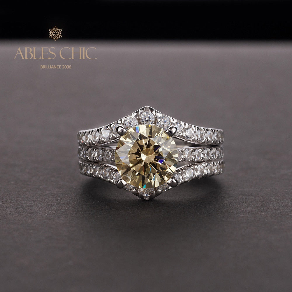 Ensemble d'anneaux empilables citrine R0317