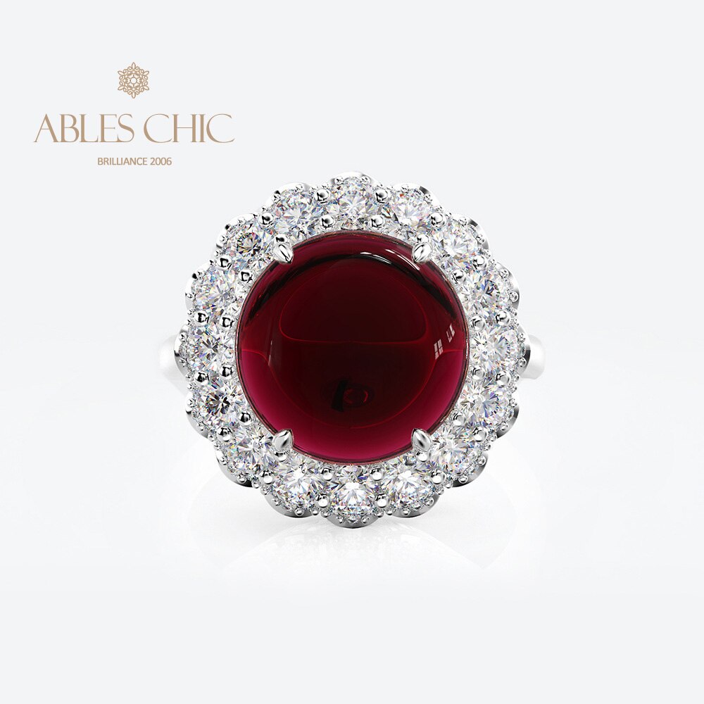 Bague Halo pavée de grenat R0321