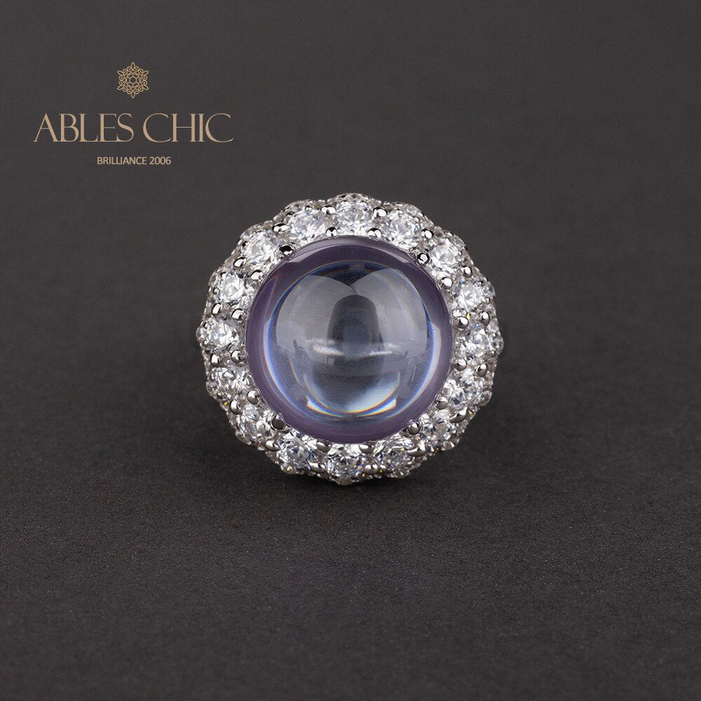 Bague Halo pavée de grenat R0321