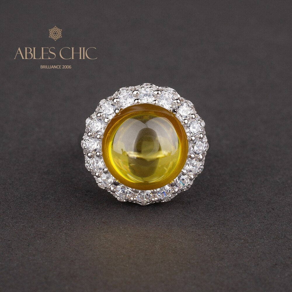 Bague Halo pavée de grenat R0321