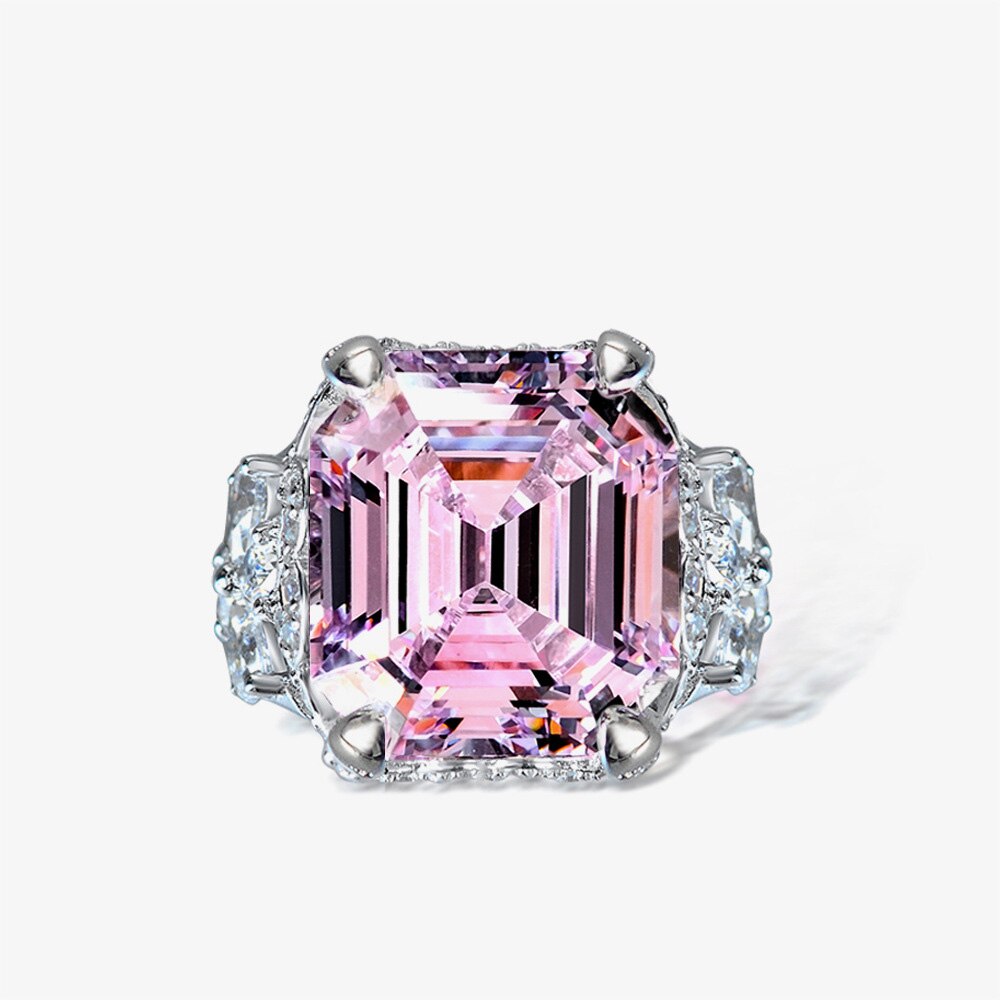 Bague de mariée rose Kunzite Asscher R1570