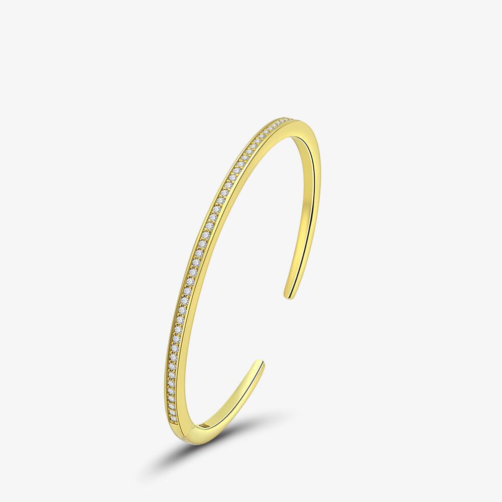 Bracelet ouvert étroit pavé B0880