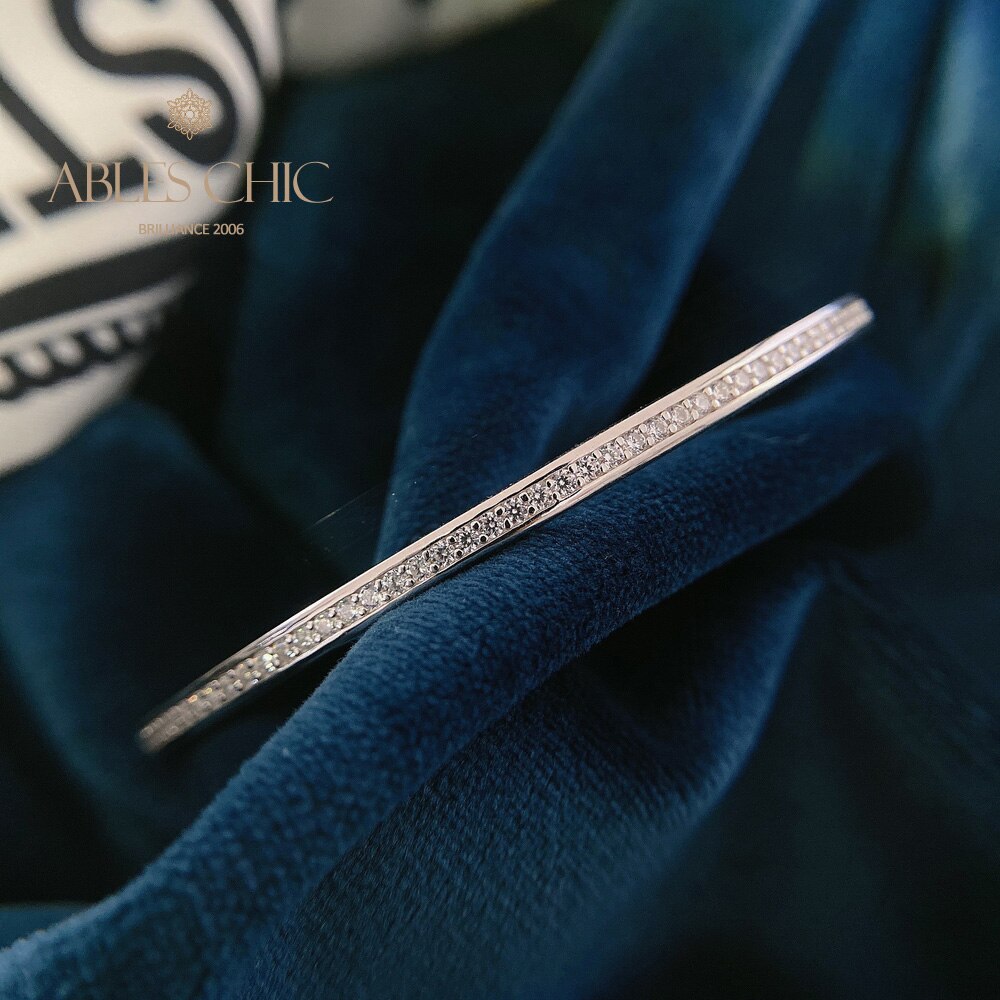 Bracelet ouvert étroit pavé B0880