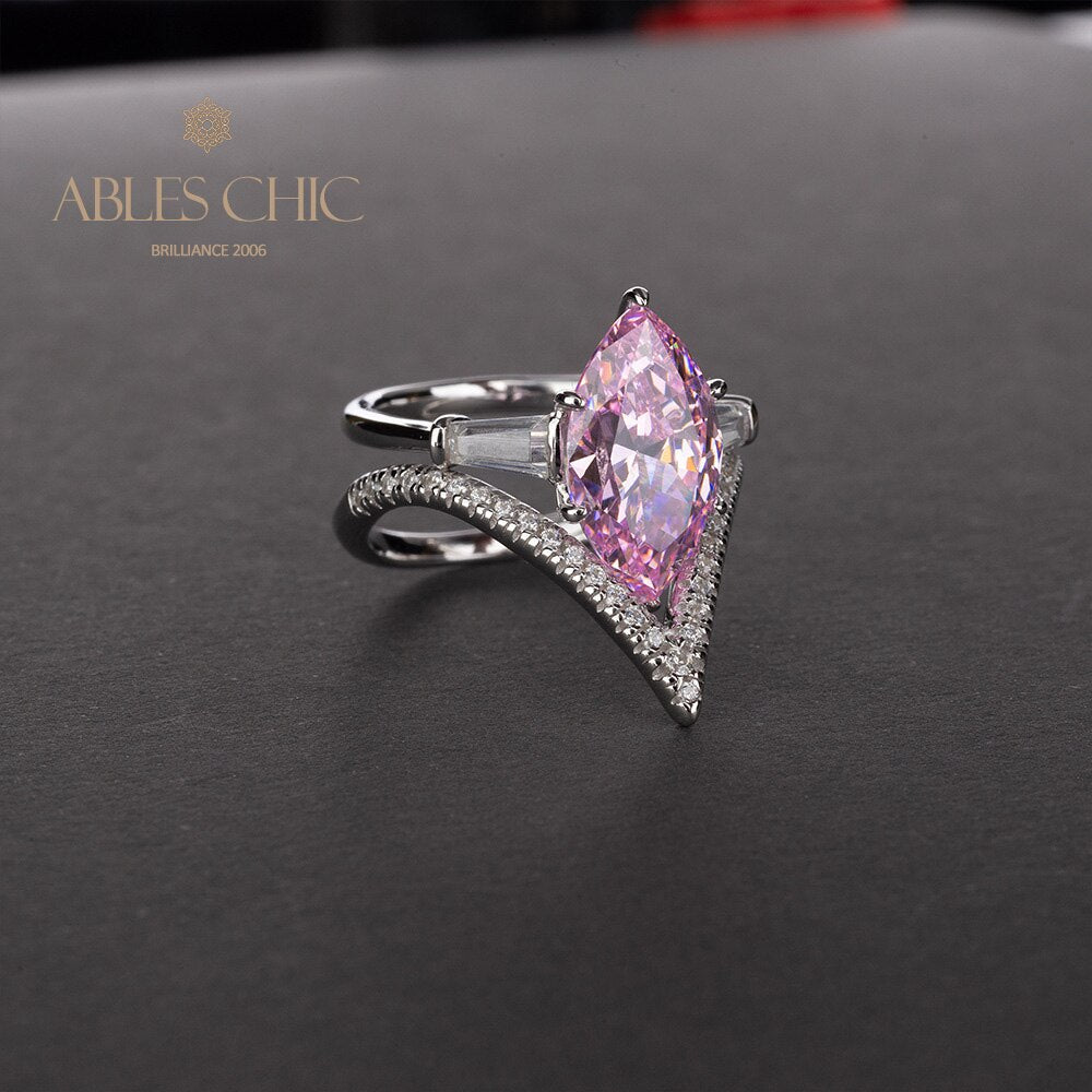 Bague pile de diamants marquise R0304