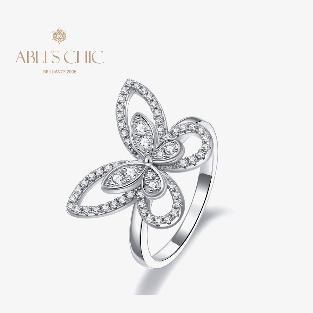 Bague cocktail papillon pavée R1094