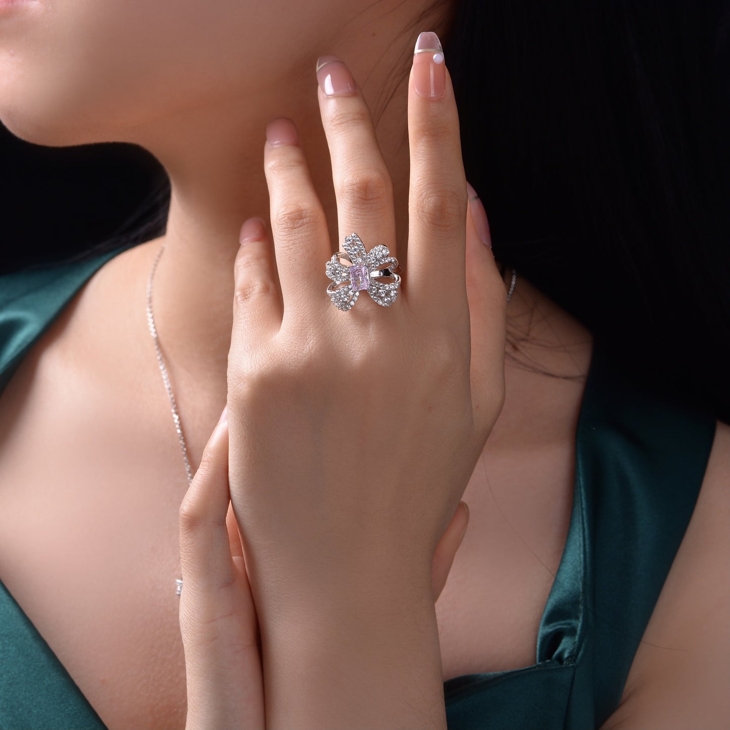 Bague cocktail papillon tourmaline R1262
