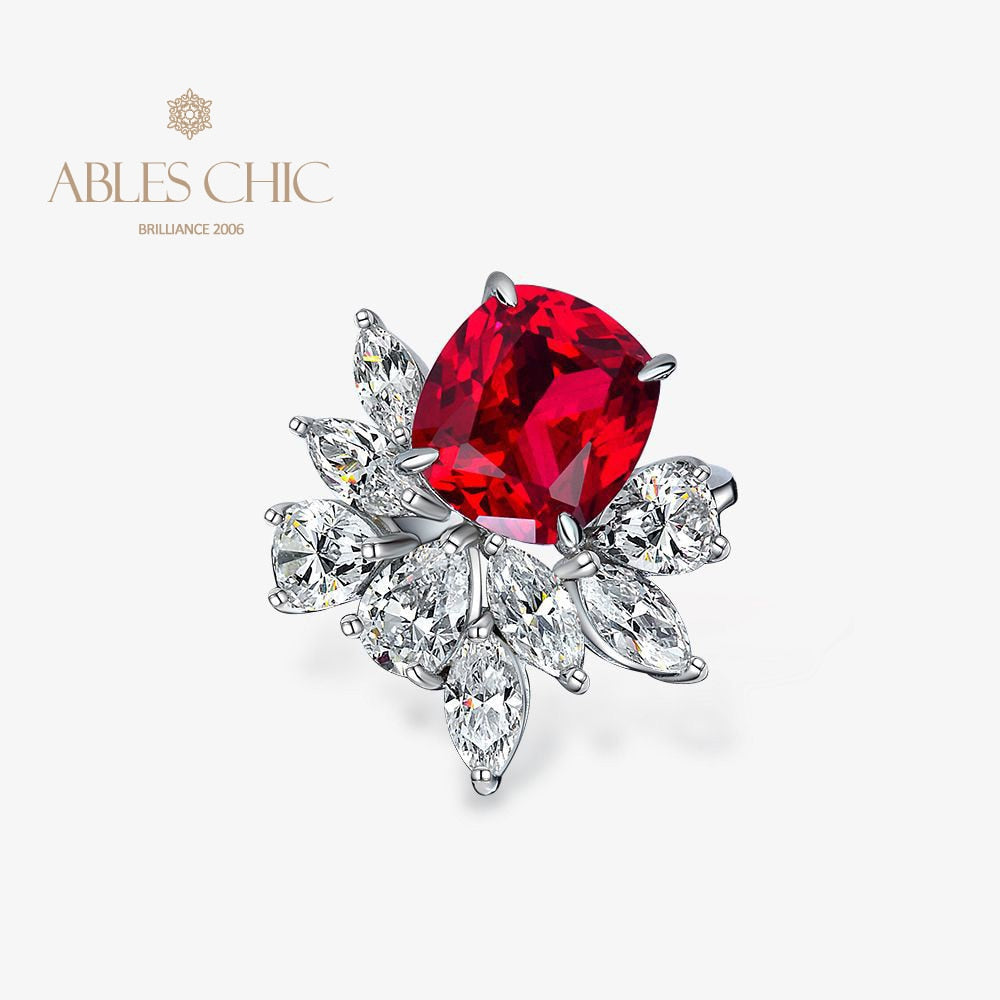 Bague en grappe florale rubis R1527