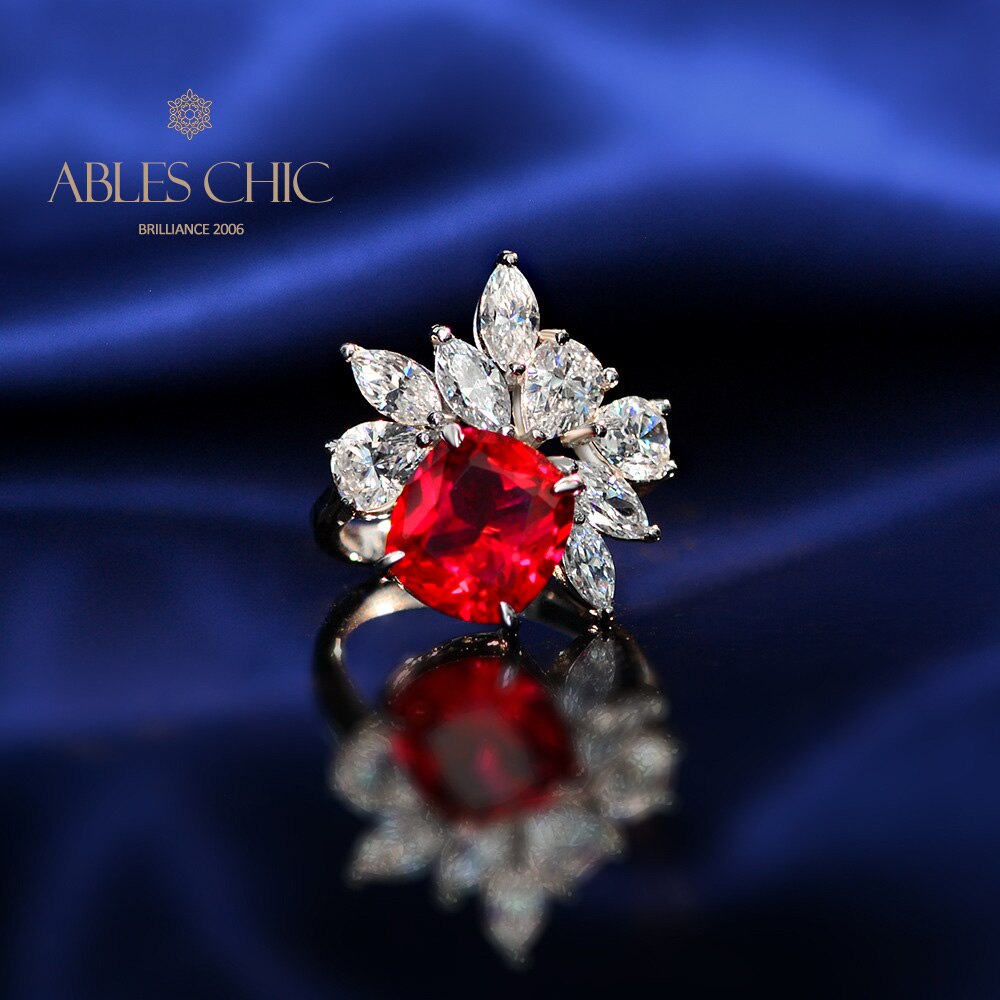 Bague en grappe florale rubis R1527