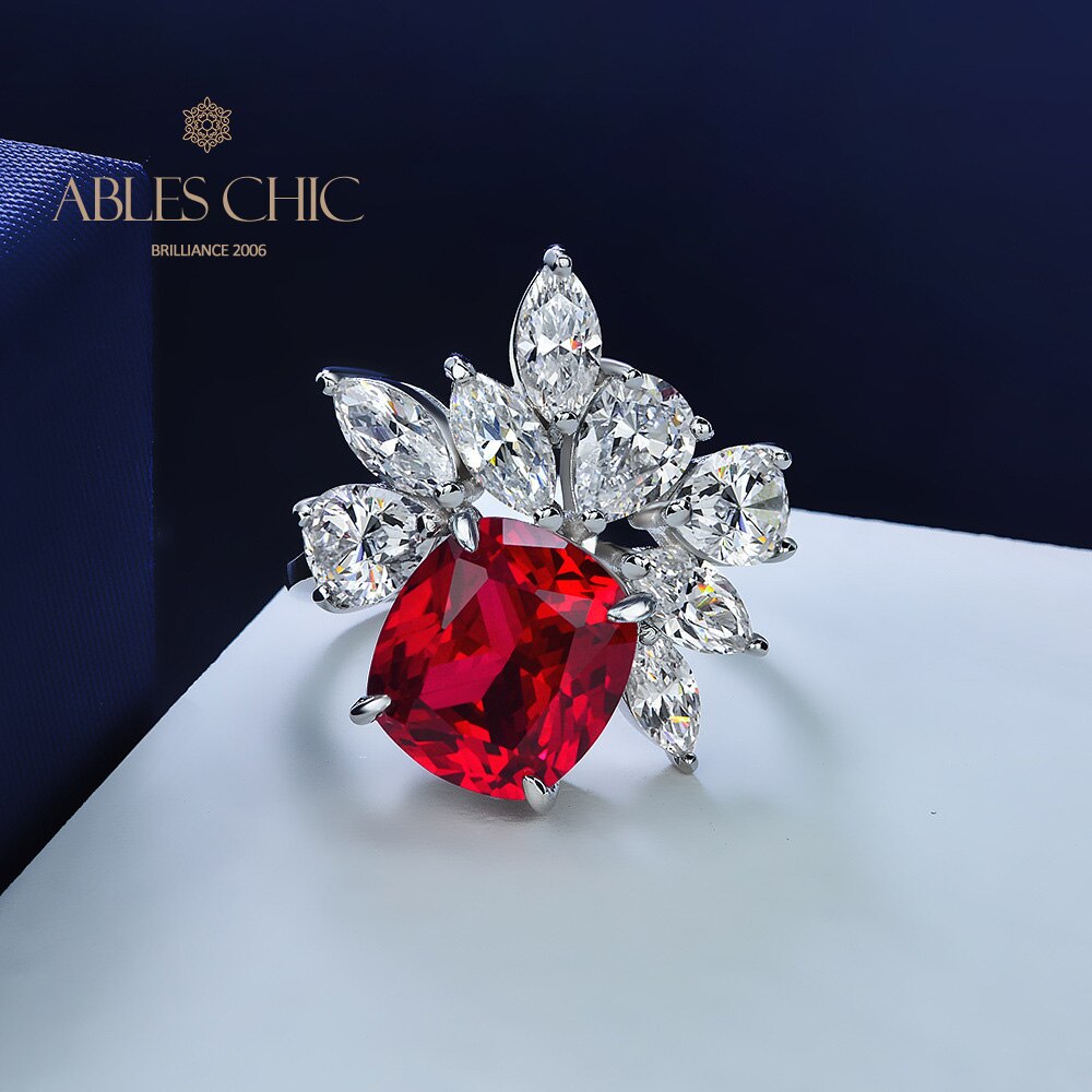 Bague en grappe florale rubis R1527