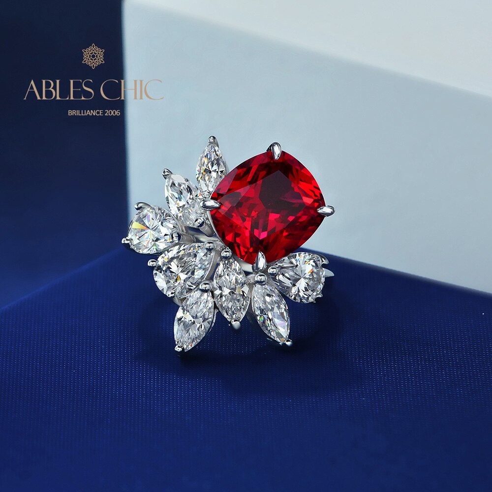 Bague en grappe florale rubis R1527