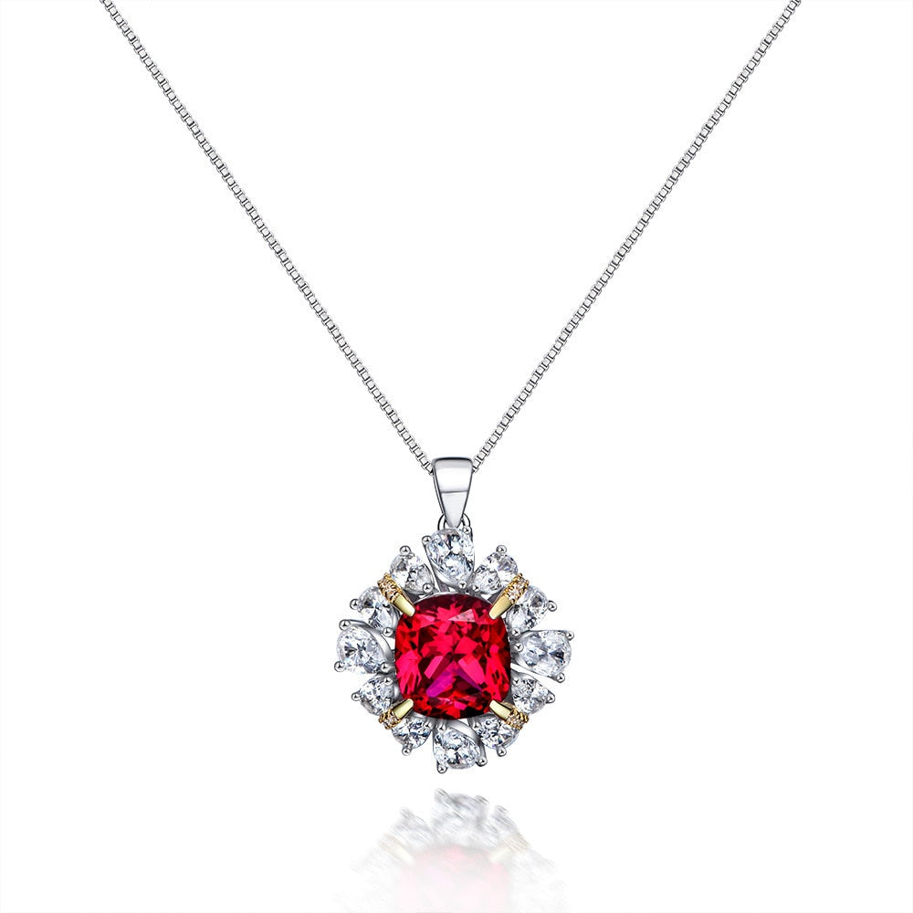 Collier de fleurs de rubis P0642