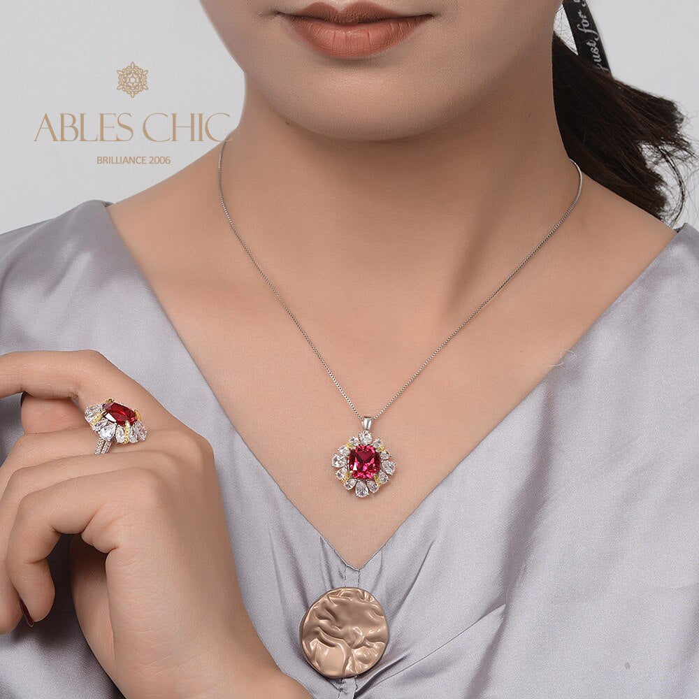 Collier de fleurs de rubis P0642