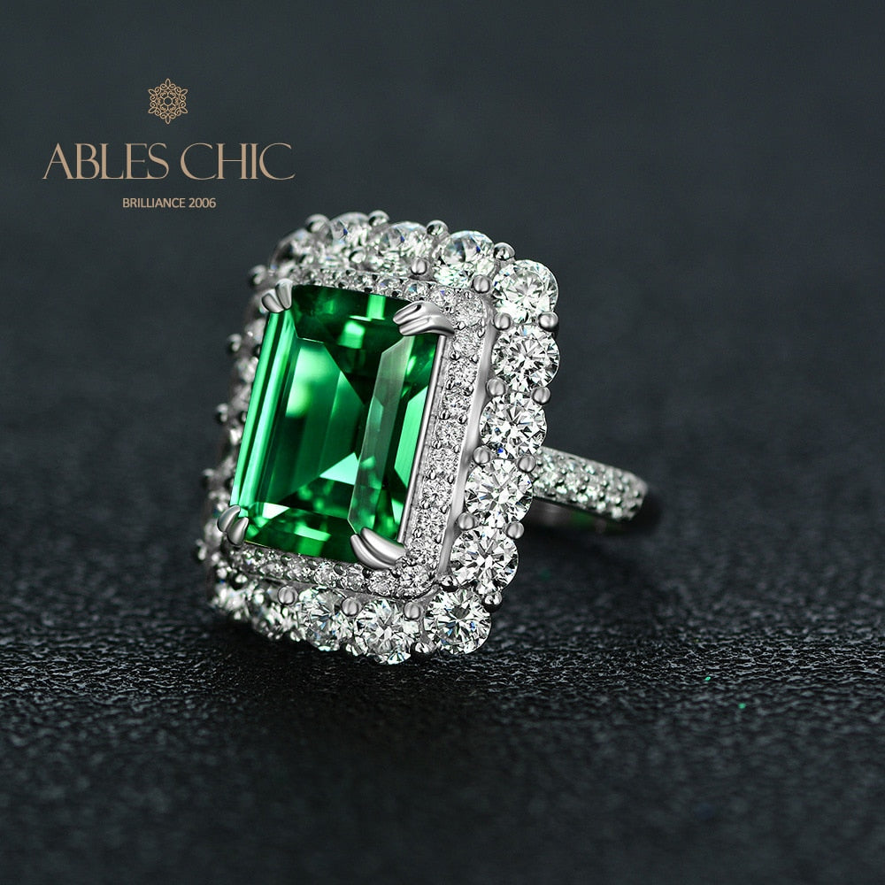 Bague florale émeraude R1160
