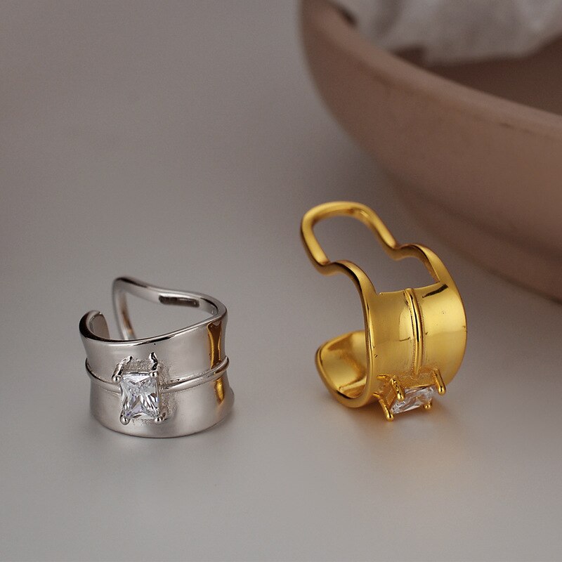 Boucles D'oreilles Clip Larges Pavées E1069 1 Pièce