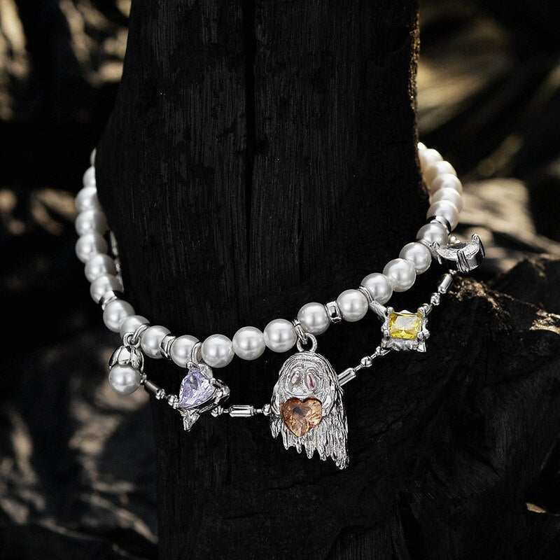 Bracelet de perles d'elfe multi-rangs B1001