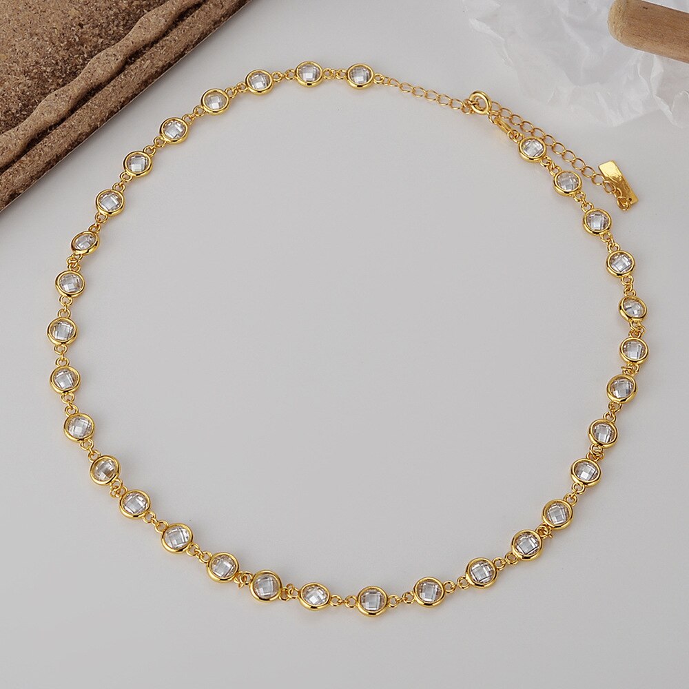 Collier à maillons ronds CZ N1022