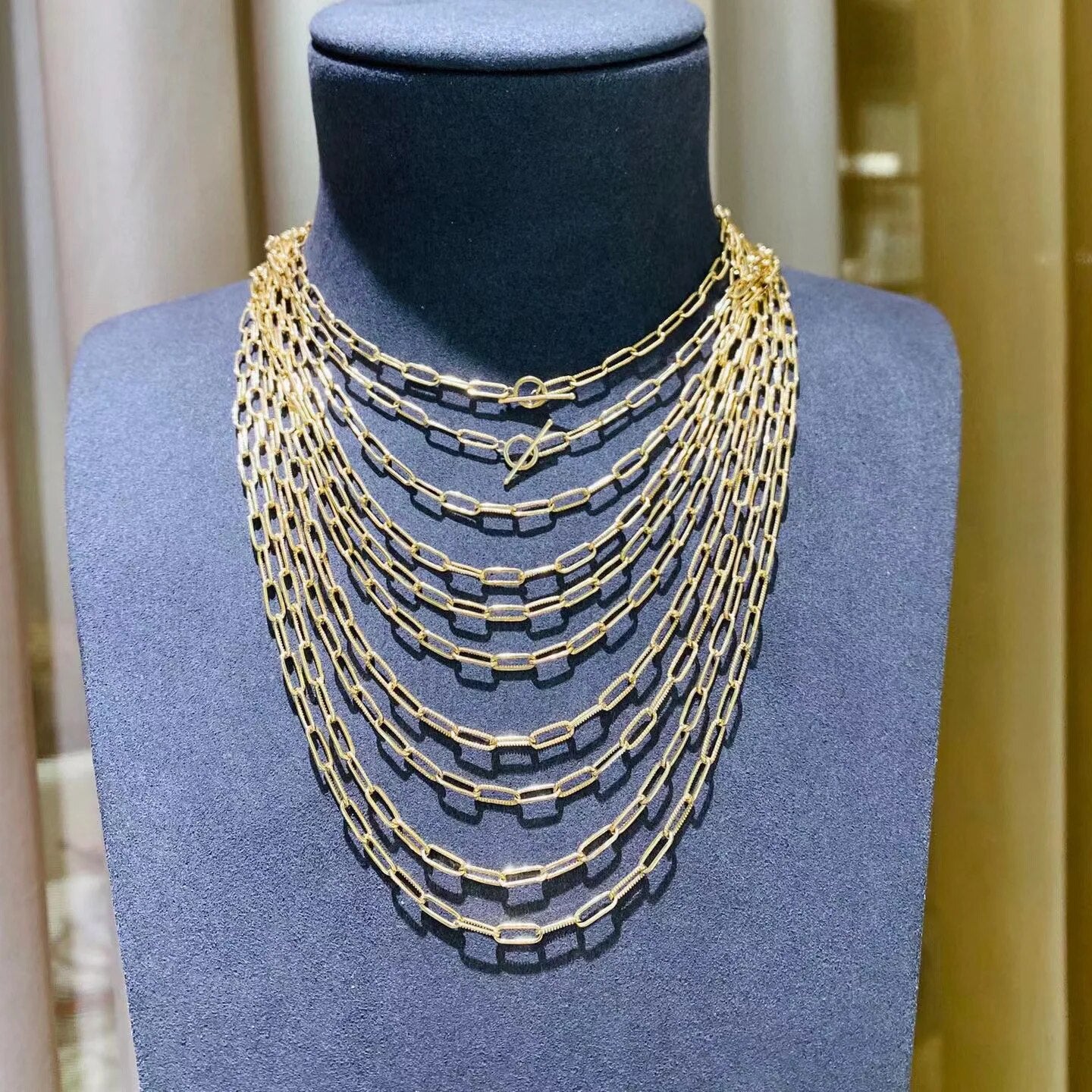 Collier barre en T à chaîne étirée moletée