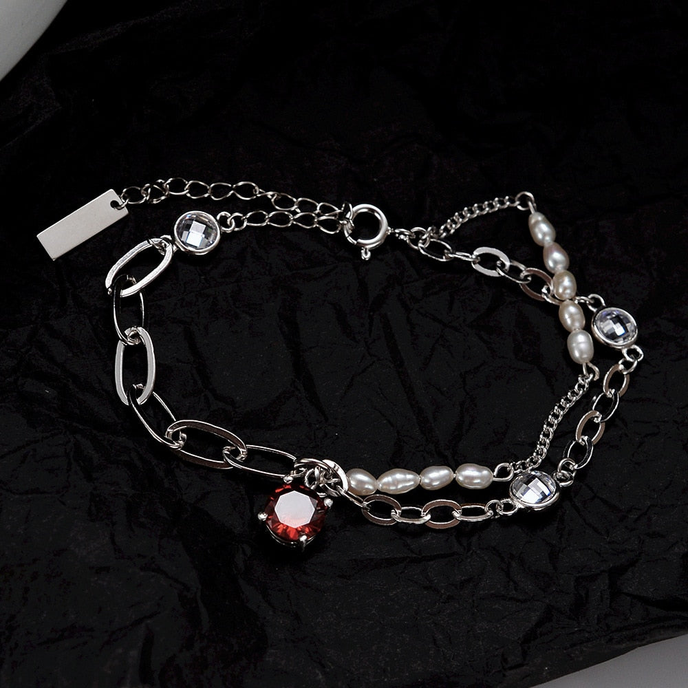 Bracelet de perles baroques multi-chaînes B1034
