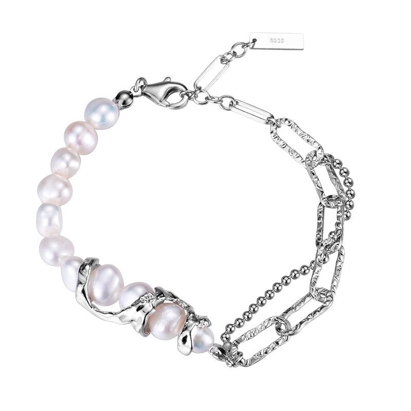 Bracelet à maillons irréguliers en perles baroques B1020