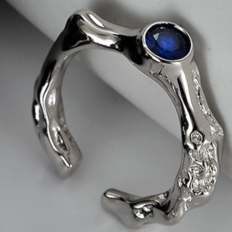 Bague CZ à texture extraterrestre R1252