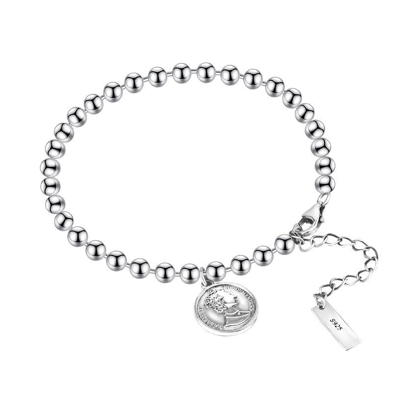 Bracelet chaîne à billes Elizabeth Coin B1015