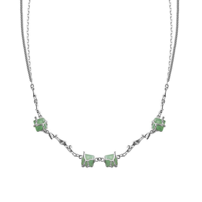 Collier à chaîne irrégulière en jade N1014