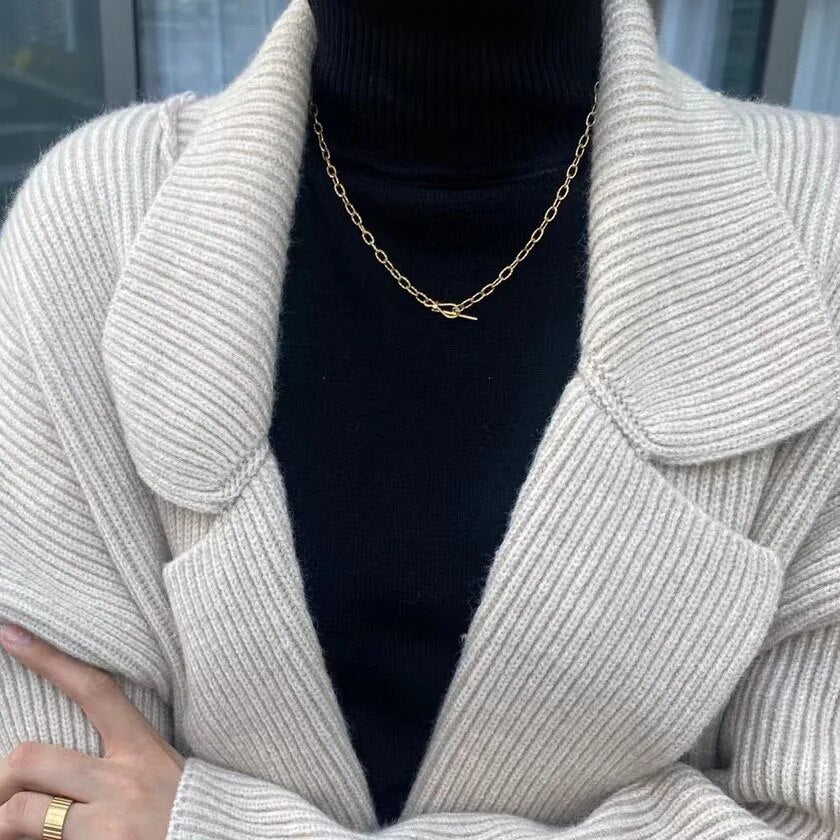 Collier chaîne torsadée à motif dappé