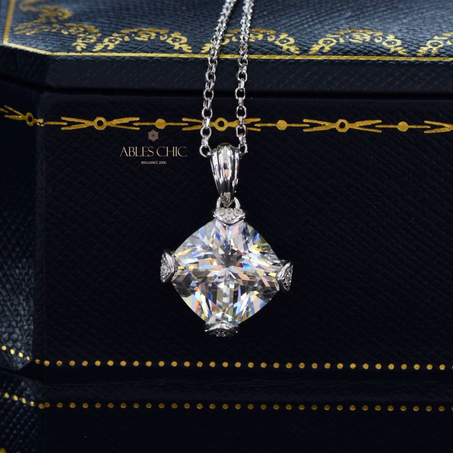 Pendentif tourmaline taille coussin B0441