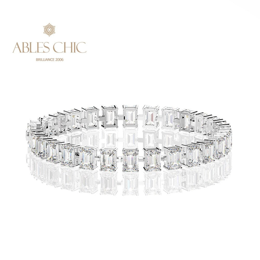 Bracelet de mariée glacé taille émeraude B0452