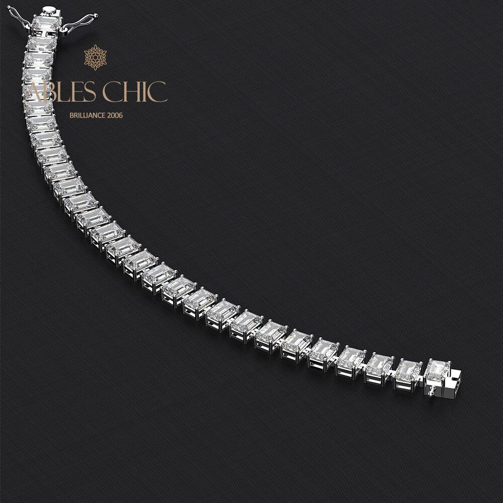 Bracelet de mariée glacé taille émeraude B0452