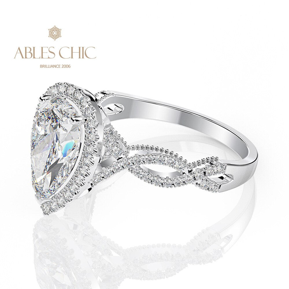 Bague de fiançailles halo 7CT R0936