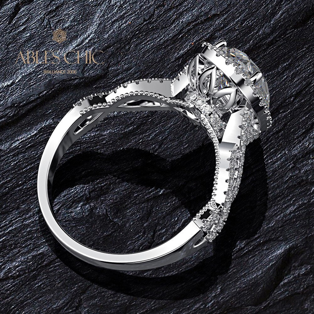Bague de fiançailles halo 7CT R0936