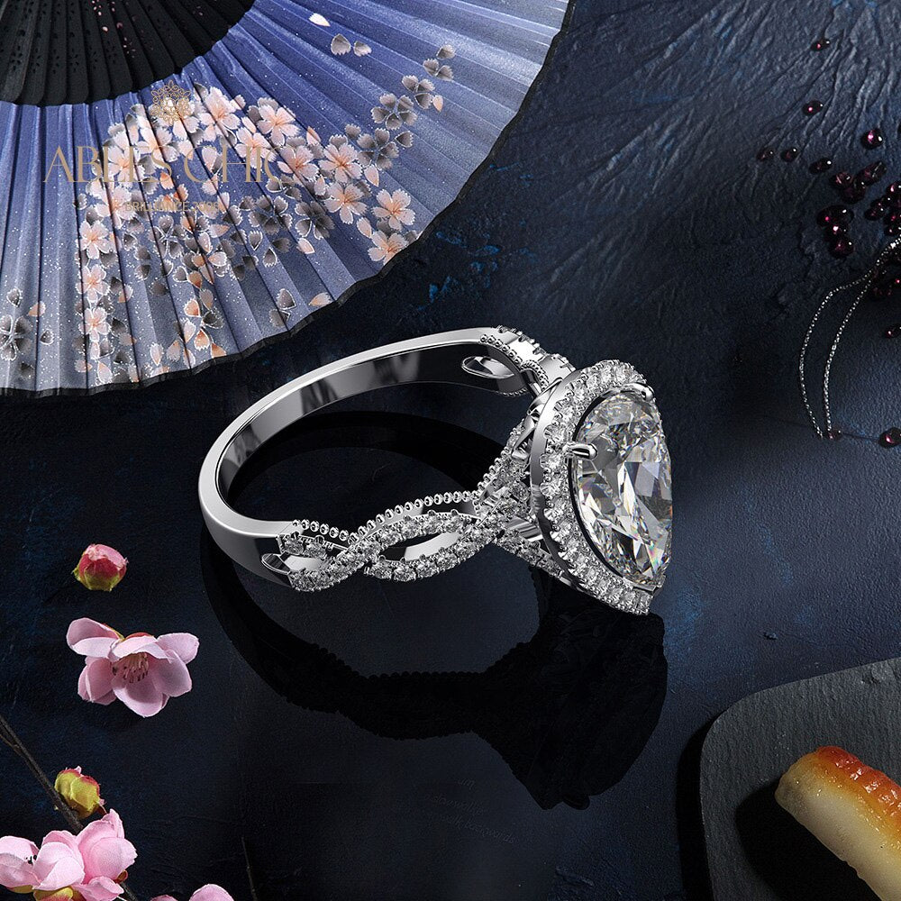 Bague de fiançailles halo 7CT R0936