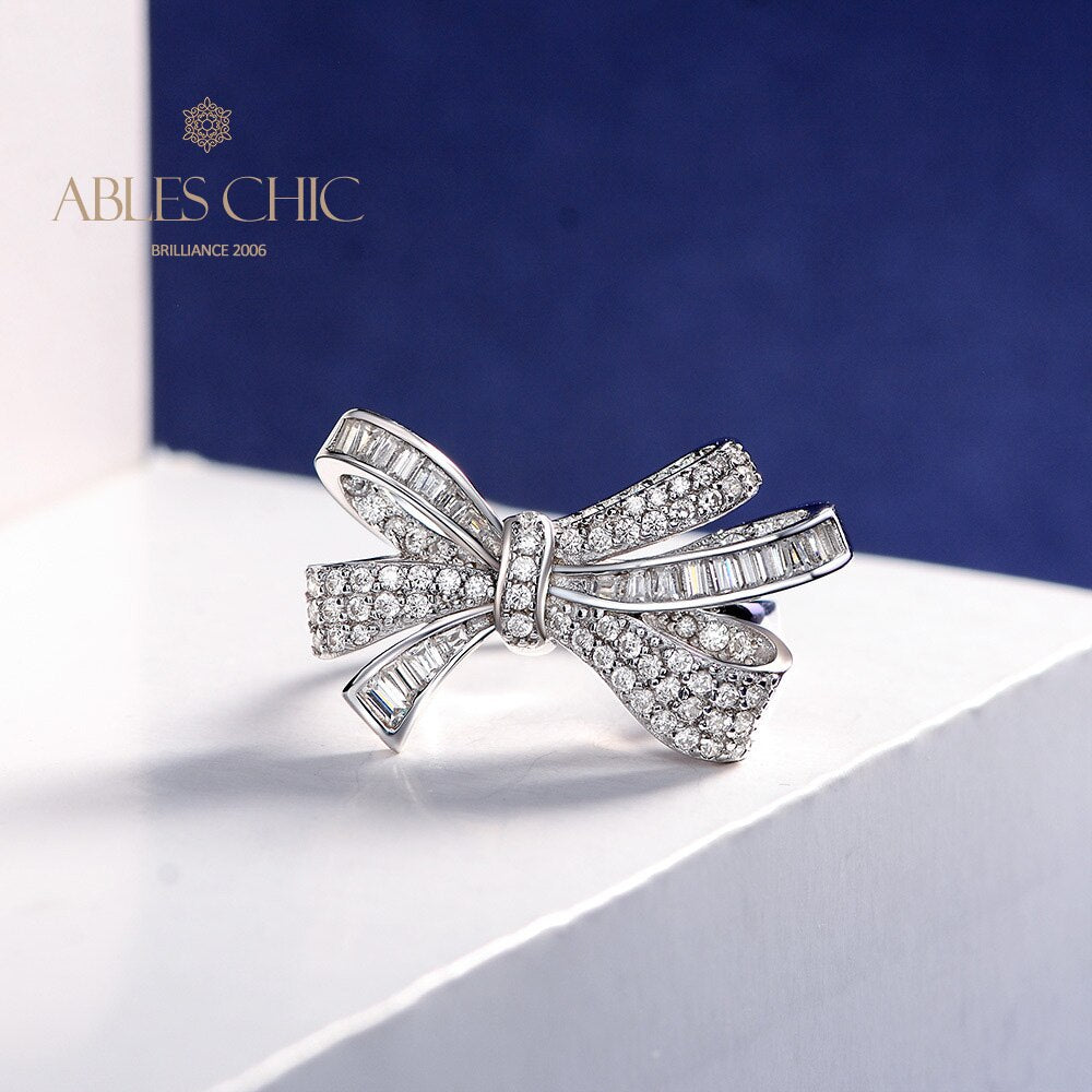 Bague cocktail nœuds papillon diamants R1090
