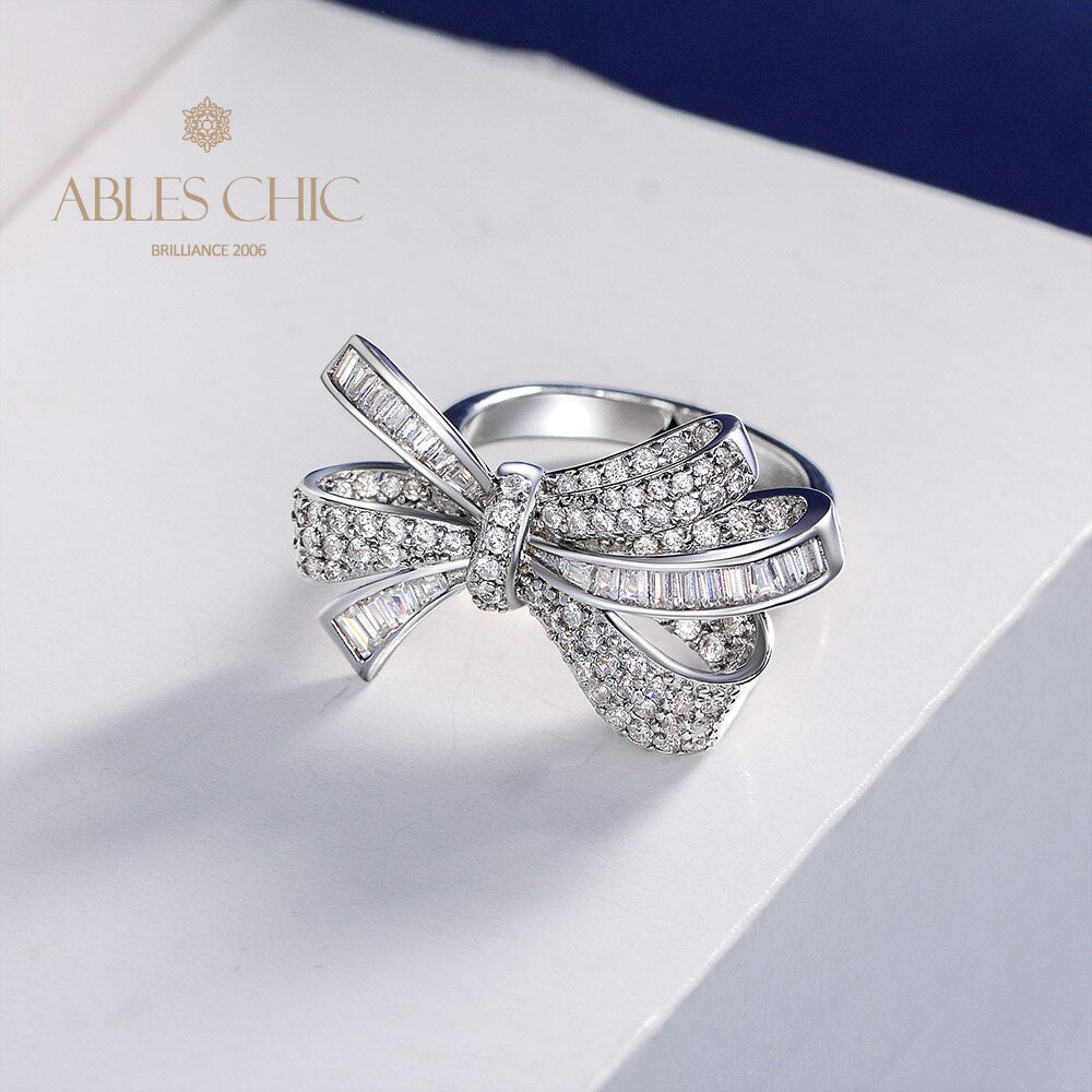 Bague cocktail nœuds papillon diamants R1090